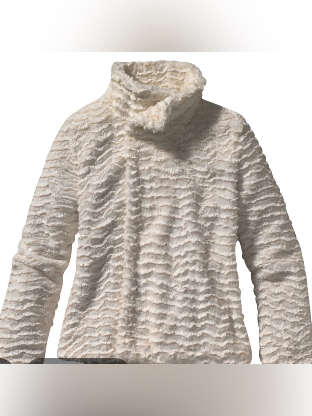 Patagonia Pelage White Cream Plush Zip Funnel Neck Jacket